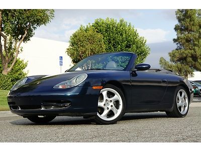 1999 porsche carrera convertible with hard top blue extra clean low miles