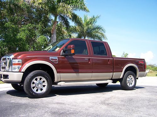 2008 ford f-250 king ranch crew cab 4x4 florida truck one owner dvd player nice