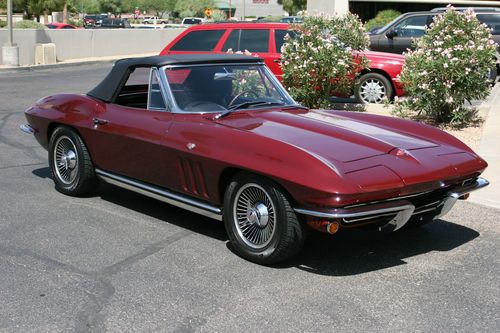 1965 corvette stingray with matching numbers and paperwork - milano maroon