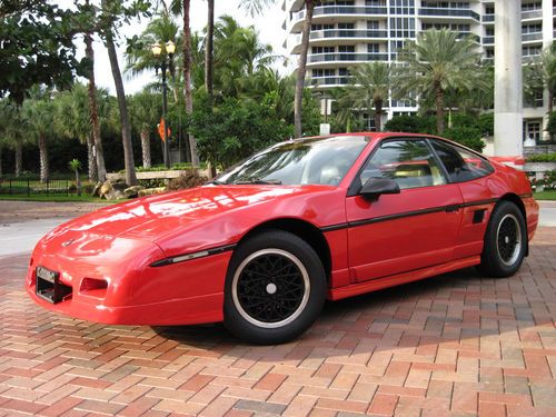 1988 pontiac fiero gt 5speed v6 ac low miles rare leather sunroof red