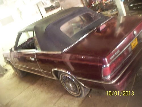 1986 chrysler lebaron convertible rust free orig paint/ interior