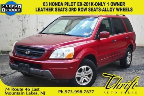03 honda pilot ex-201k-only 1 owner-leather seats-3rd row seats-alloy wheels