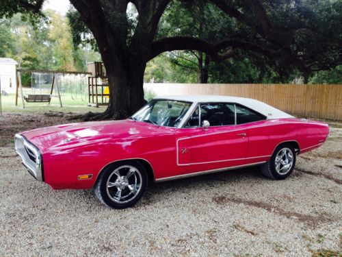 1970 dodge charger 500 se 383 panther pink restored rust free r/t clone no res!
