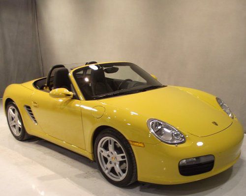 Certified 2008 08 porsche boxster convertible yellow 1 owner clean carfax 8k mi!