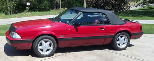 1989 ford mustang lx 5.0 convertible auto red new black top