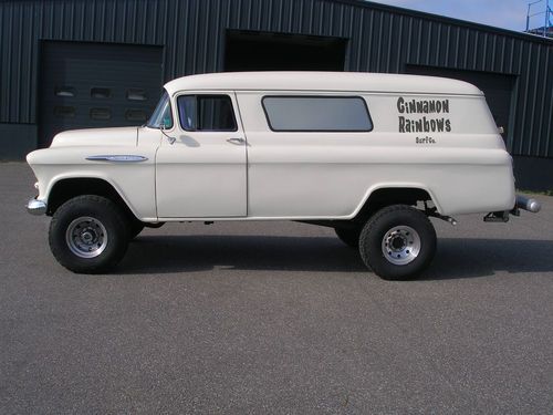 1957 chevy panel truck cream surf mobile turbo 400 transmission one ton chassy