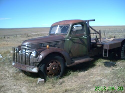 1946 chevy  truck 2 ton gin truck with custom flat bed and 10 ton winch