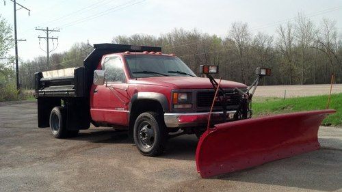 Gmc 1 ton dually with plow and dump box
