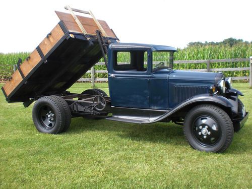 1930 ford model aa hand crank dump flat bed runs drives parade ready!