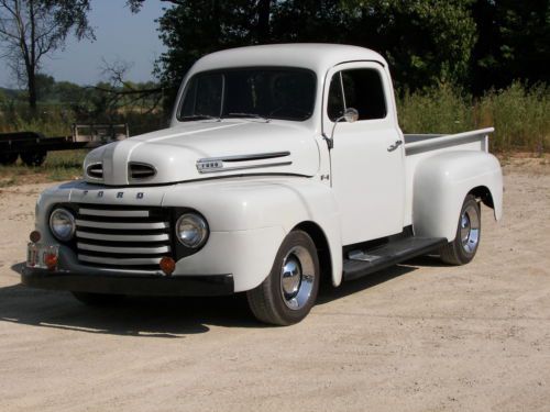 1950 ford f1 short bed pickup truck, dove gray
