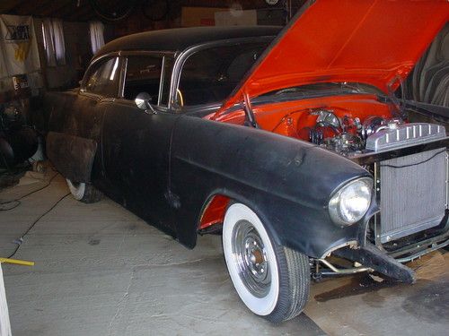 1955 chevy 2 door sedan mild custom, rat rod  many new parts