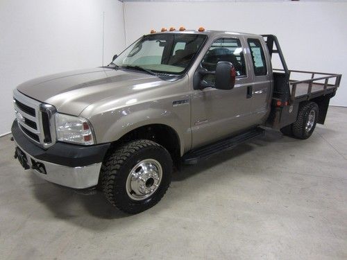 06 ford f-350 xlt turbo diesel 4x4 6.0l v8 crew drw flatbed co?wy owned 80+pix
