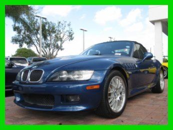 02 topaz blue z-3 automatic 3.0-i i6 24v convertible *two tone leather seats