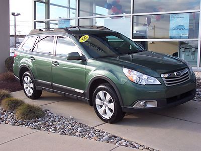 2011 subaru outback 2.5i premium heated seats awd green at certified 1 owner
