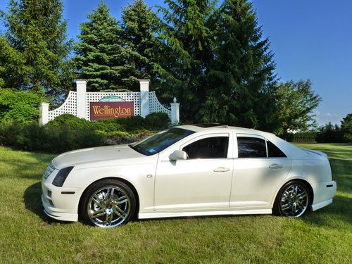 2007 custom designed cadillac sts 4 shimmering pearl white!