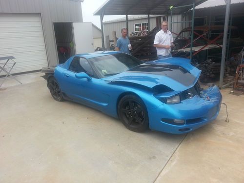 1999 corvette frc nassau blue hardtop *salvage*