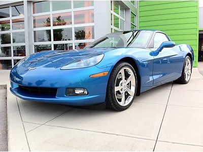 Corvette jet stream blue low miles one owner removable top clear title w/ extras
