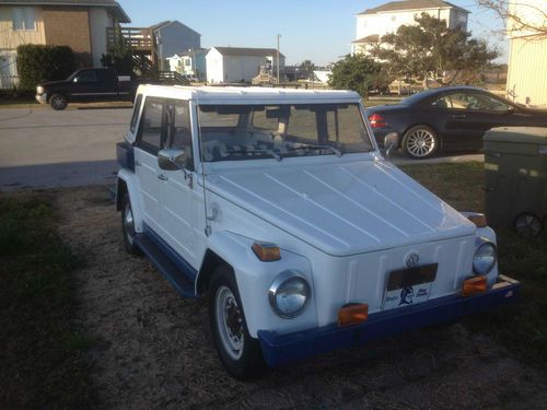 1974 vw thing, white and blue, 1600cc motor, beautiful condition.