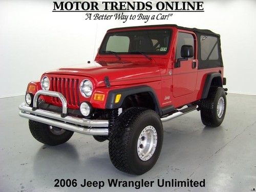 Unlimited lwb 4x4 lifted soft top chrome bumpers mud tires 2006 jeep wrangler 9k