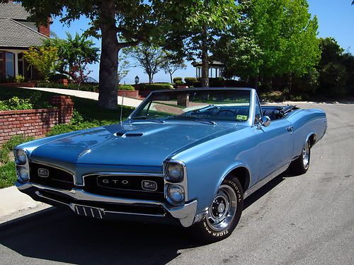 1967 gto convertible, all original, numbers matching, factory a/c, phs, low resv