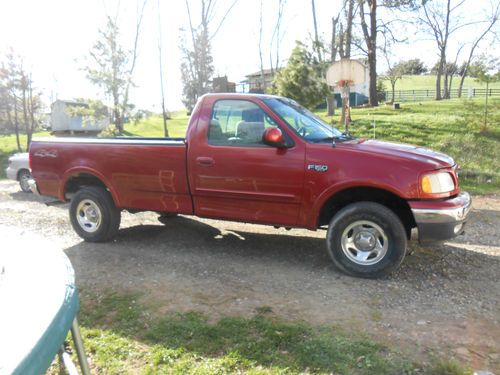 Ford f150 xlt 4 x 4 pickup truck 2000 low miles red burgundy 5 speed lightening