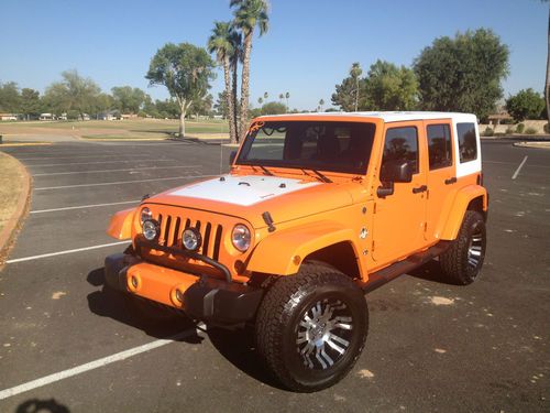 2012 jeep wrangler unlimited orange crush one of a kind lifted teraflex system