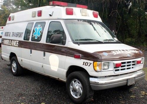1999 ford e-350 econoline xl extended cargo van 2-door 7.3l ambulance