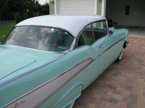 1957 chevy belair 2 door hardtop surf green rust free