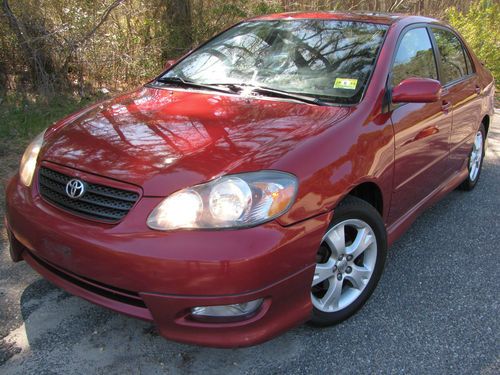 2005 toyota corolla xrs manual red black 34 mpg moonroof ac cruise 2 owner civic