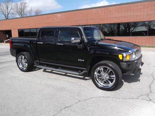2009 black hummer h3t alpha tan heated leather loaded navi dvd b/up cam new 22"