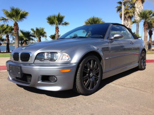 2004 bmw e46 m3 convertible smg paddle gray leather alloys rust free california