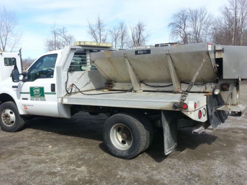 Ford f350 4x4 2005 aluminum flatbed, plow and sander