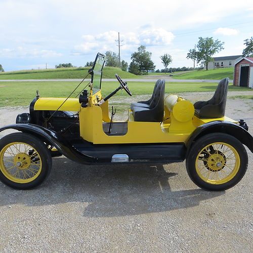 1921 ford  model t runabout open top yellow  &amp; black head turner  showy