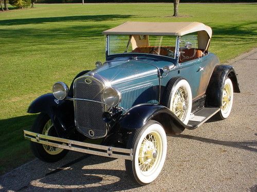 Rare original 1931 ford model a deluxe rs roadster w/dual side mounts