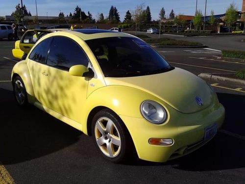 2001 yellow volkswagen beetle turbo sport with sunroof &amp; black leather interior