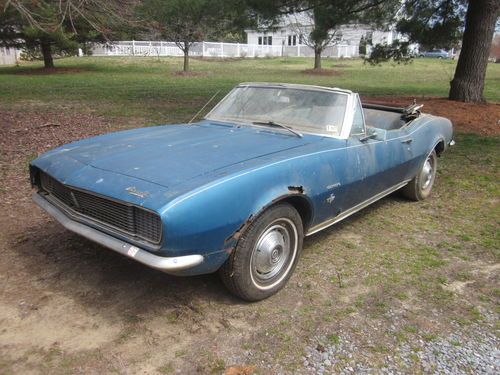 1967 chevy camaro rs convertible barn find needs restore no reserve
