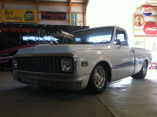 1971 chevrolet prostreet truck/671 weiand supercharged 468 bbc/tubbed/shortbed
