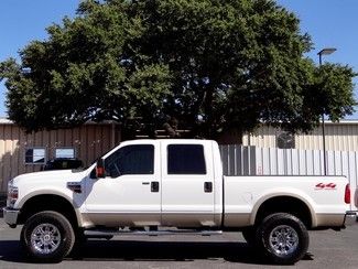 2008 white lariat 6.4l v8 4x4 leather lifted sirius cruise power options a/c
