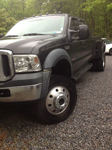 Ford f550 diesel lariat 4x4 crew cab lifted black dually drw powerstroke 1 owner