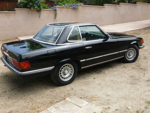 1983 black mercedes 380 sl convertible european model no reserve
