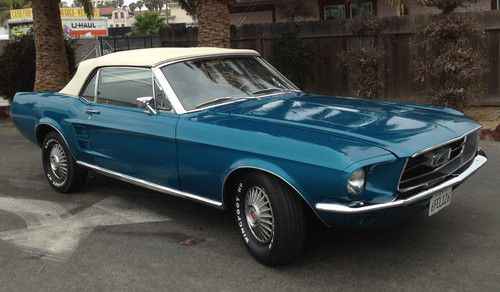 1967 ford mustang convertible daily driver! sharp blue with white power top!