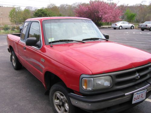 1997  mazda b2300 red extended king cab