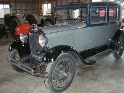 1929 ford model a fordor sedan type 60b briggs green body original older resto
