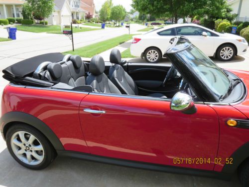 2009 red mini-cooper convertible leather excellent automatic