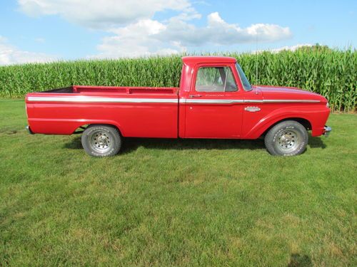 1966 ford f100 long bed, 3 speed, v8, 2wd, 57,000 miles, runs great