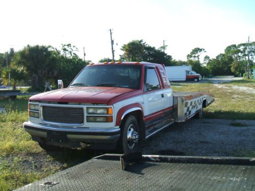 Chevy c3500 hodges car hauler 1995, 19ft bed flatbed dovetailed