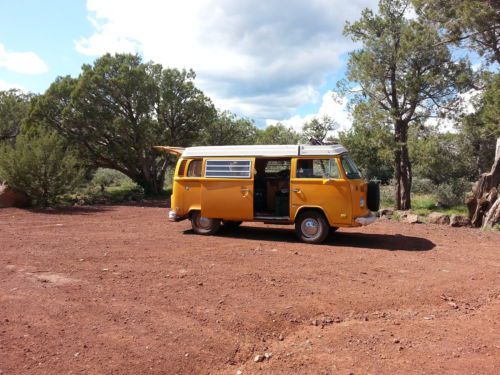 1977 vw westfalia camper bus orange &amp; arizona rust free, new 2.0 fuel injected