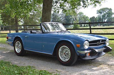 Refurbished accident free rustfree french blue tr6 roadster