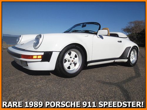 ++stunning &amp; rare collectible 1989 porsche 911 speedster 45k miles white/tan!++