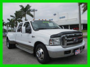 05 white f350 king ranch 6l v8 dually diesel truck *heated trailer tow mirrors